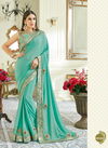 Light Blue Colour Latest Designer Fancy Wedding Wear Designer Applique Flowers Work Heavy Saree Collection 10123